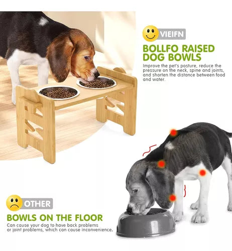 Bebedero Comida Elevado Para Perro Gatos
