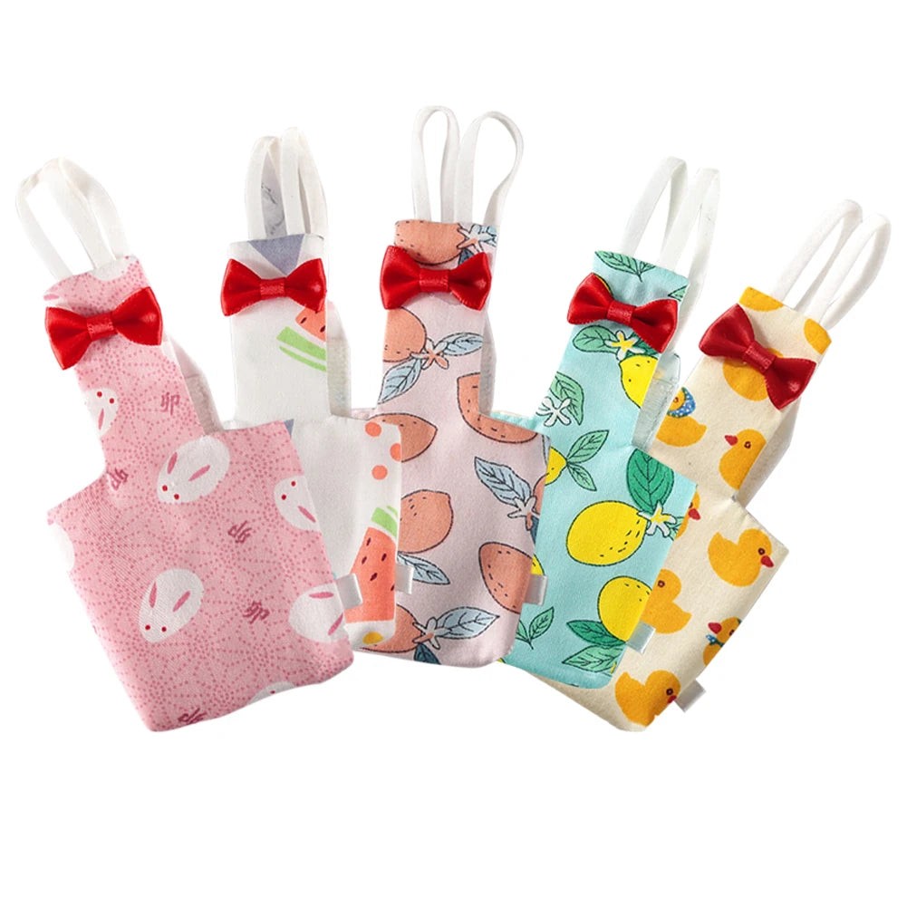 Pañal de loro con pajarita, traje de vuelo lavable, lindo, colorido, fruta Floral, palomas, pequeñas, medianas, grandes, mascotas, pájaros