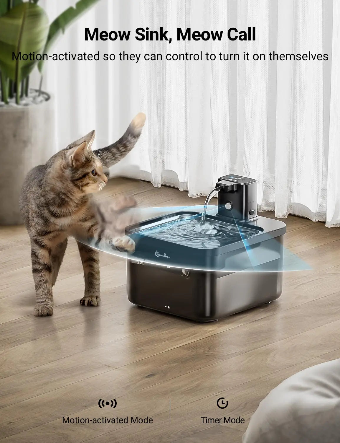 DownyPaws fuente de agua automática de acero inoxidable para gatos
