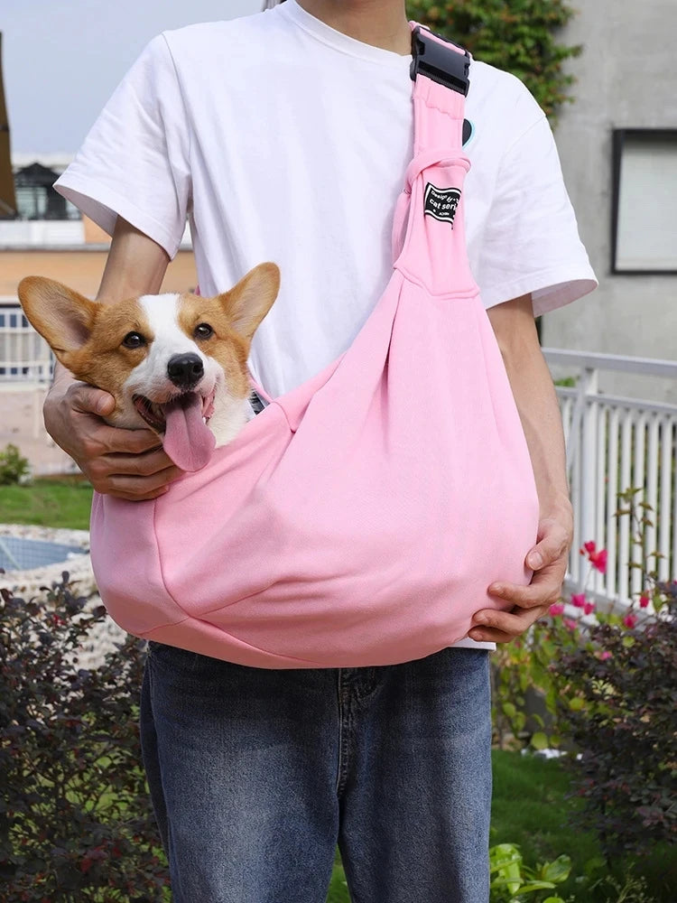 Bolsa de transporte ajustable para mascotas, bolso de un solo hombro para cachorros, viaje al aire libre, cómodo, Corgi