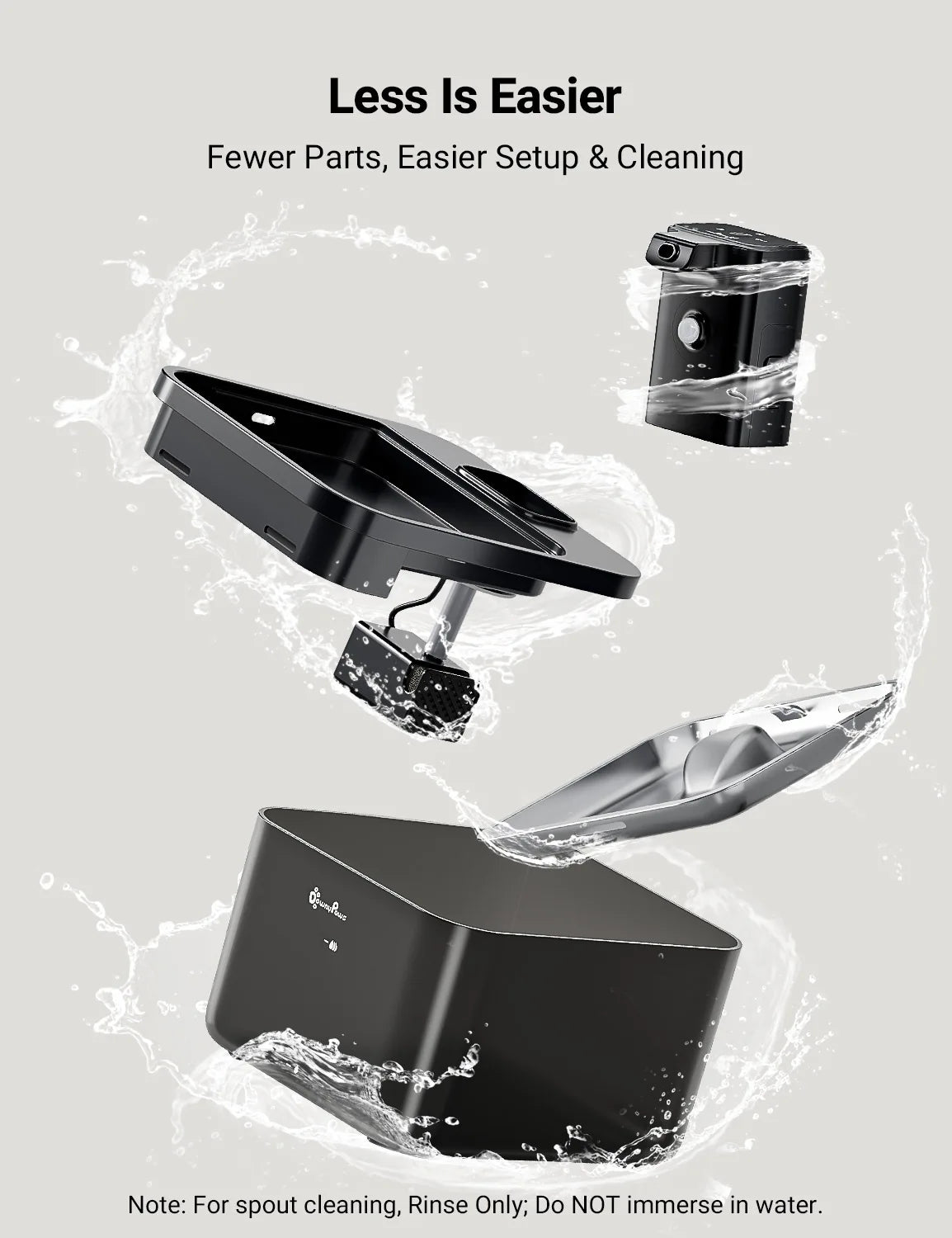 DownyPaws fuente de agua automática de acero inoxidable para gatos