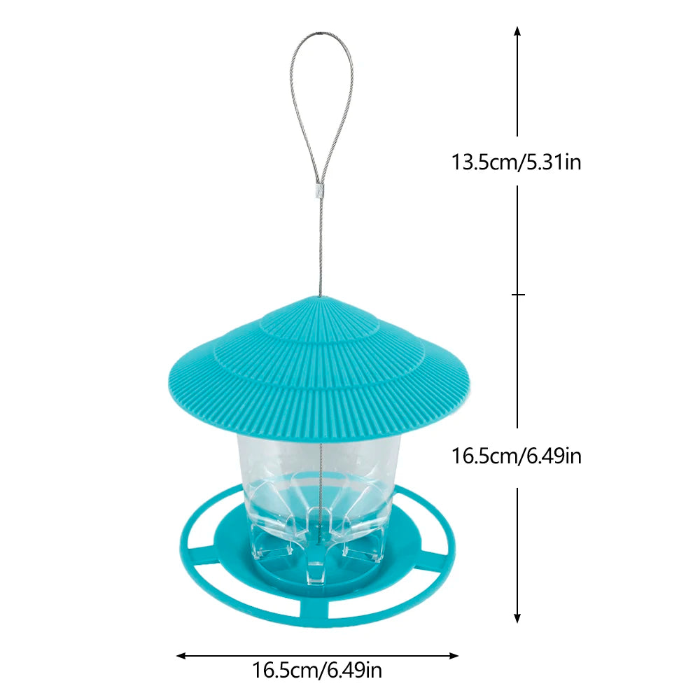 Alimentador automático de pájaros, herramienta de alimentación de pie, alimentador de pájaros al aire libre, tuerca colgante, dispensador de múltiples agujeros, soporte, contenedor de alimentos