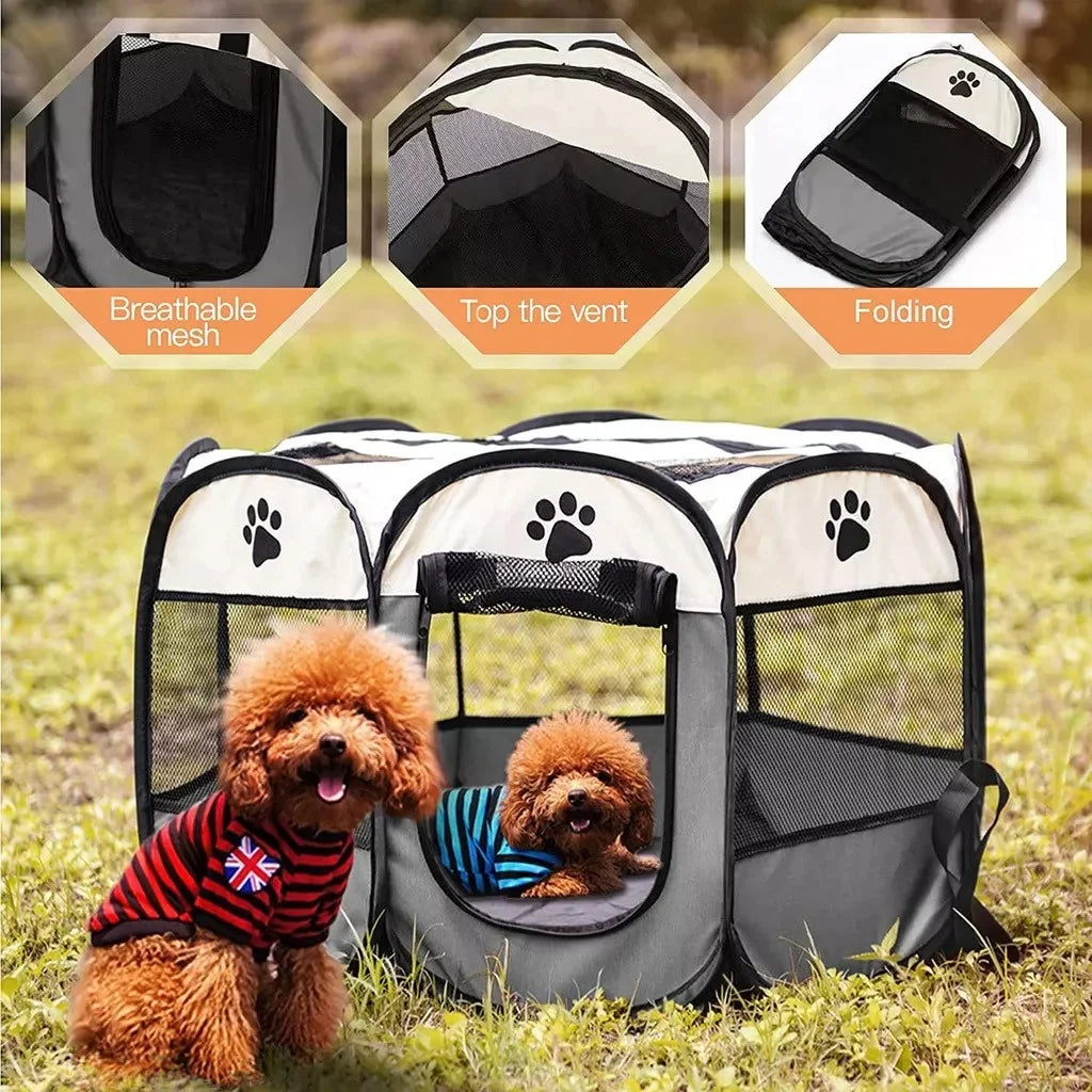 Corral plegable y portátil para gatos y perros