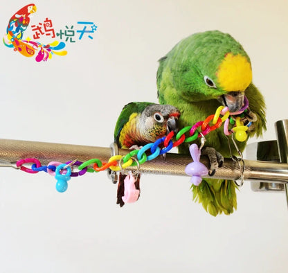 Juguetes Para loros y mascotas, jaula de puente acrílico colorido, accesorios colgantes divertidos para pájaros, columpio, cadena para ejercicio