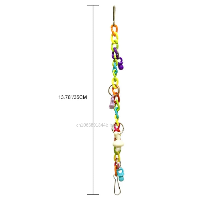 Juguetes Para loros y mascotas, jaula de puente acrílico colorido, accesorios colgantes divertidos para pájaros, columpio, cadena para ejercicio